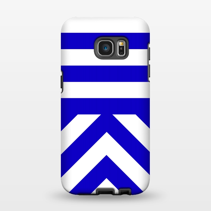 Galaxy S7 EDGE StrongFit Blue Stripes by Caitlin Workman