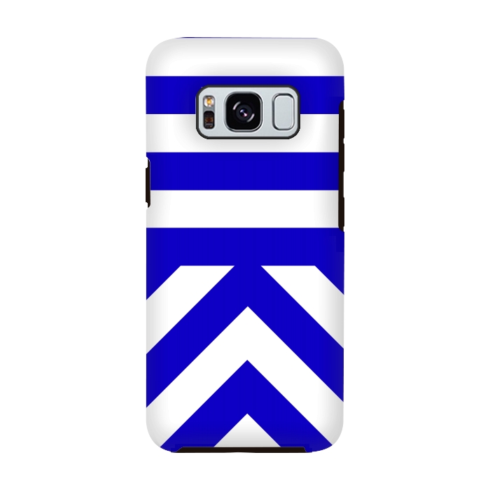 Galaxy S8 StrongFit Blue Stripes by Caitlin Workman