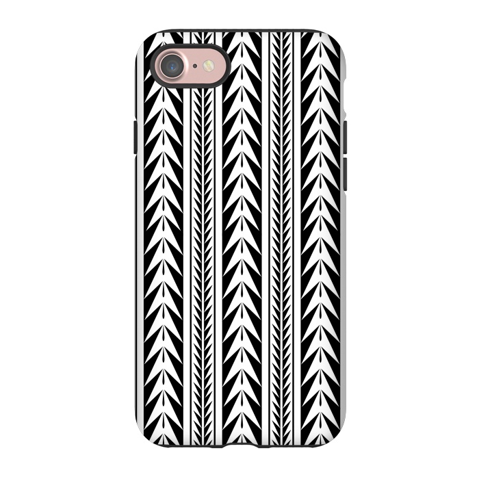 iPhone 7 StrongFit Edgy Black Stripes by Caitlin Workman