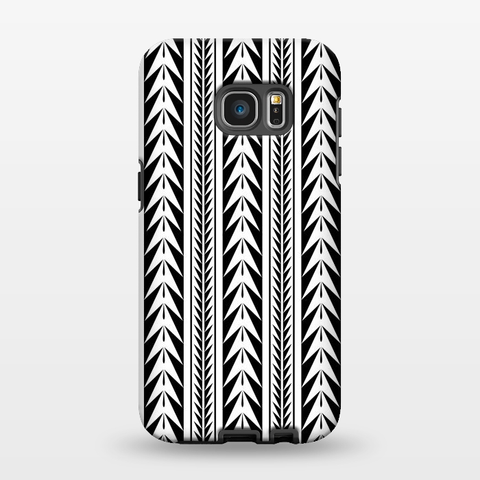 Galaxy S7 EDGE StrongFit Edgy Black Stripes by Caitlin Workman
