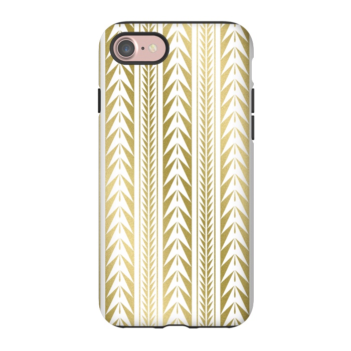iPhone 7 StrongFit Edgy Gold Stripes by Caitlin Workman