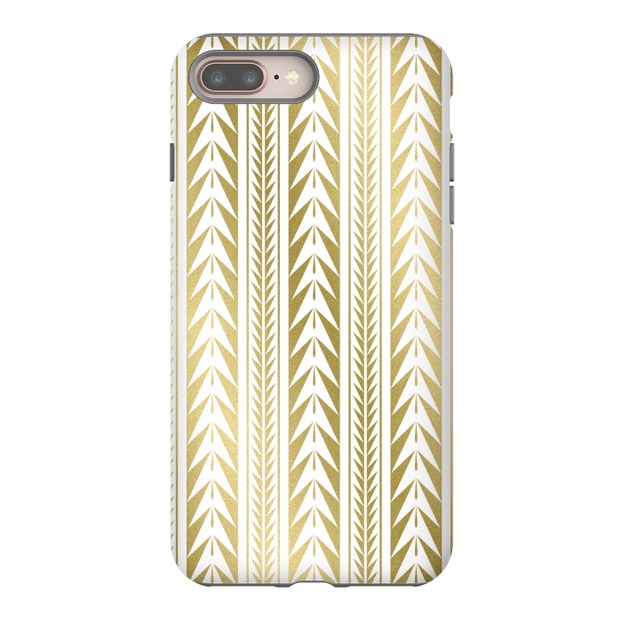 iPhone 7 plus StrongFit Edgy Gold Stripes by Caitlin Workman