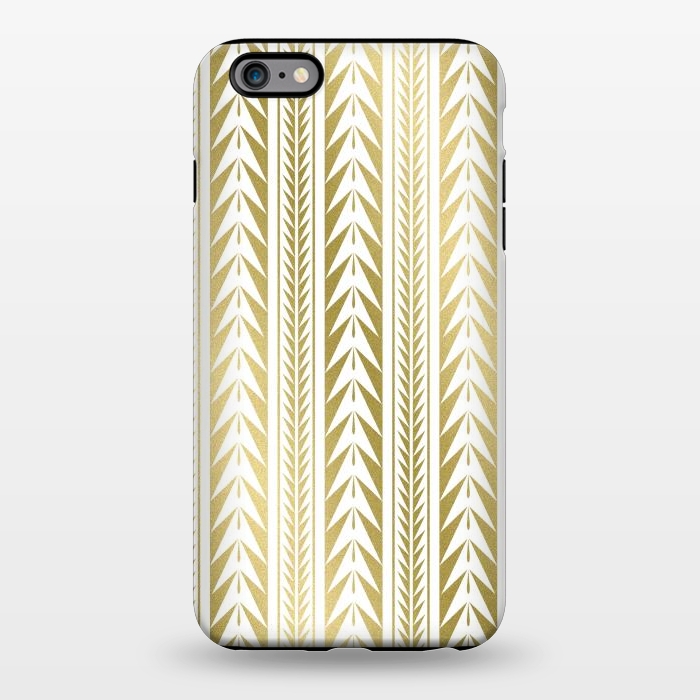 iPhone 6/6s plus StrongFit Edgy Gold Stripes by Caitlin Workman