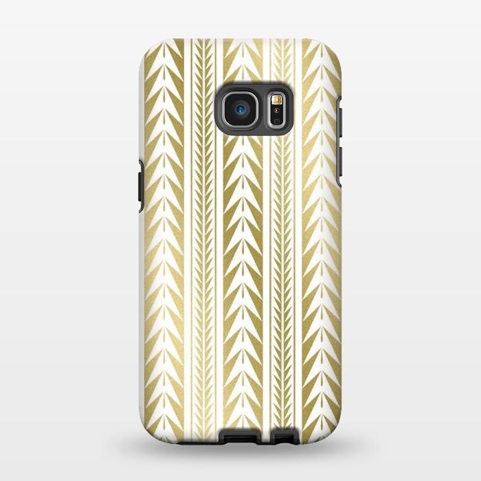 Galaxy S7 EDGE StrongFit Edgy Gold Stripes by Caitlin Workman