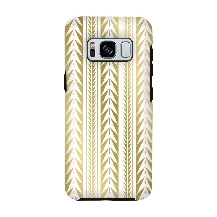 Galaxy S8 StrongFit Edgy Gold Stripes by Caitlin Workman