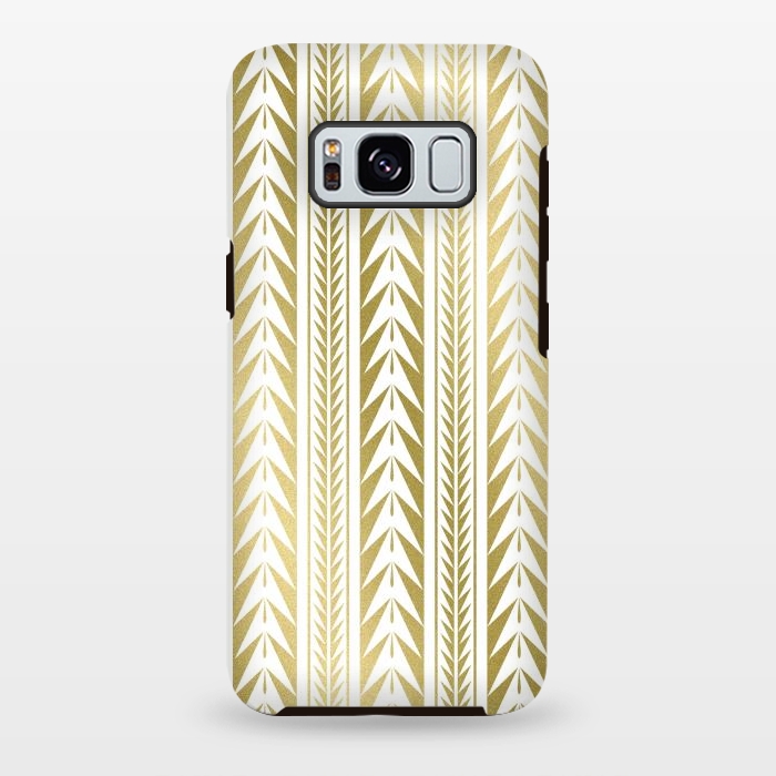 Galaxy S8 plus StrongFit Edgy Gold Stripes by Caitlin Workman