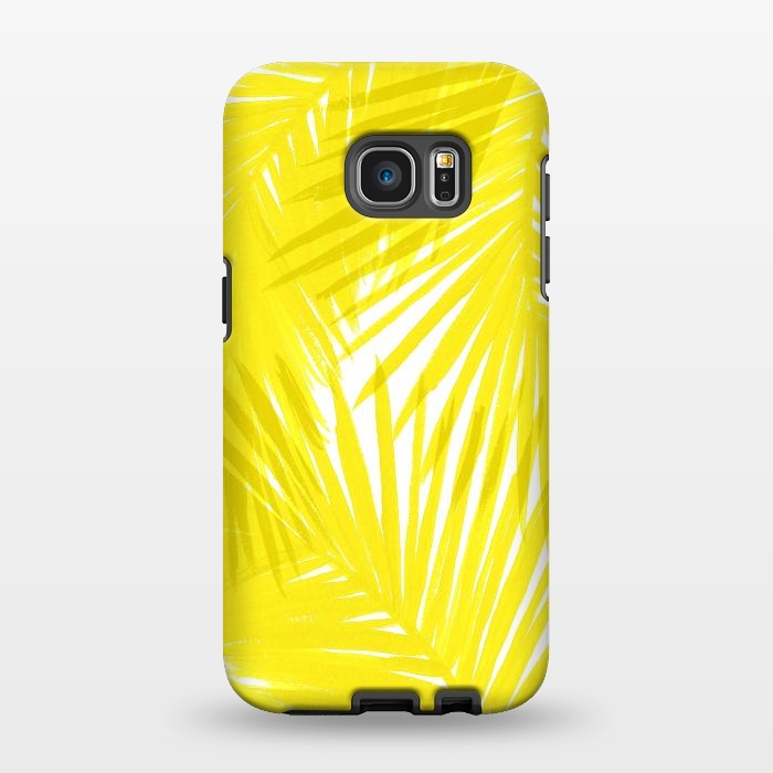 Galaxy S7 EDGE StrongFit Yellow Palms by Caitlin Workman