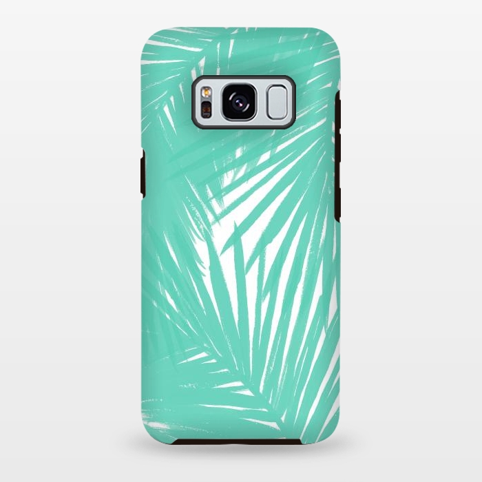 Galaxy S8 plus StrongFit Palms Teal by Caitlin Workman