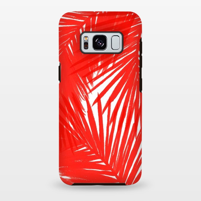 Galaxy S8 plus StrongFit Red Palms by Caitlin Workman