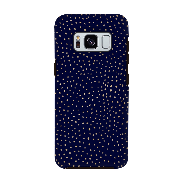 Galaxy S8 StrongFit Dotted Gold and Navy by Caitlin Workman
