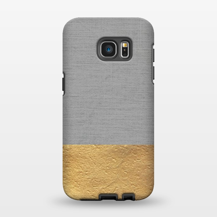 Galaxy S7 EDGE StrongFit Color Blocked Gold and Grey by Caitlin Workman