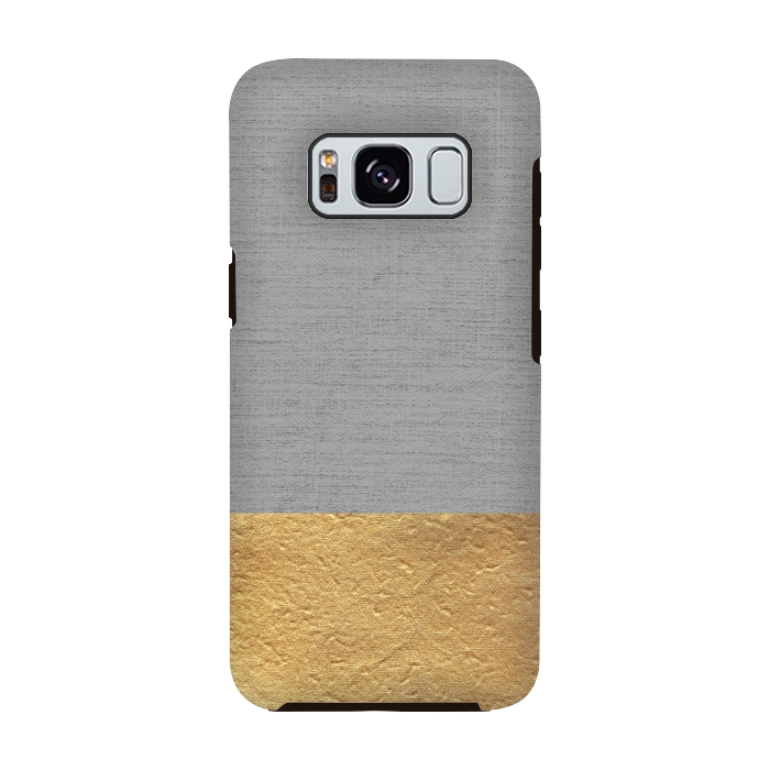 Galaxy S8 StrongFit Color Blocked Gold and Grey by Caitlin Workman