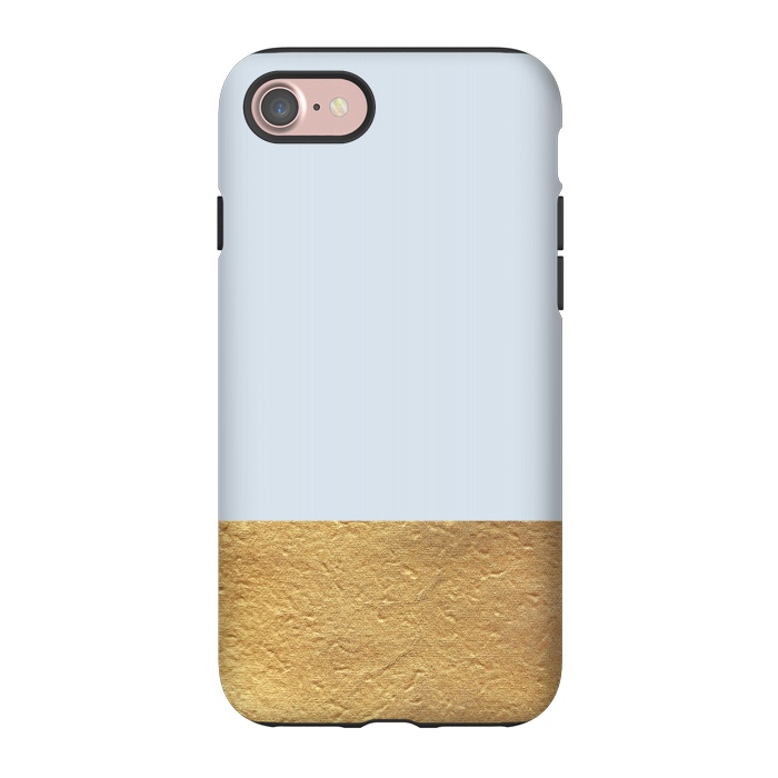iPhone 7 StrongFit Color Block Light Blue and Gold by Caitlin Workman