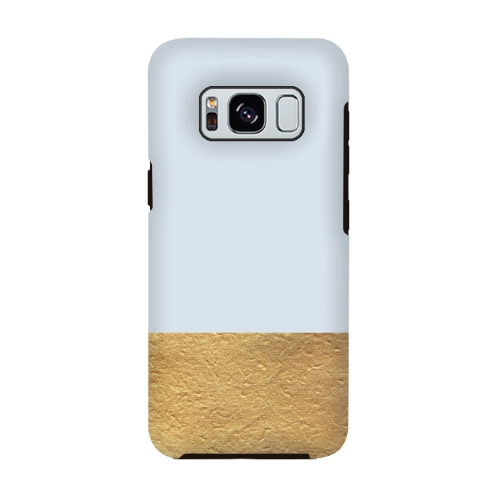 Galaxy S8 StrongFit Color Block Light Blue and Gold by Caitlin Workman