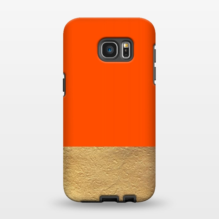 Galaxy S7 EDGE StrongFit Color Block Red and Gold by Caitlin Workman
