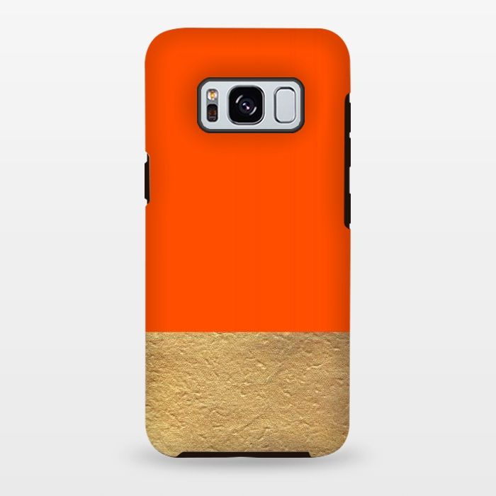 Galaxy S8 plus StrongFit Color Block Red and Gold by Caitlin Workman