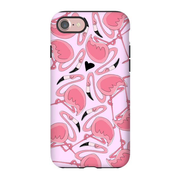 iPhone 7 StrongFit Flamingo Love by Alice De Marco