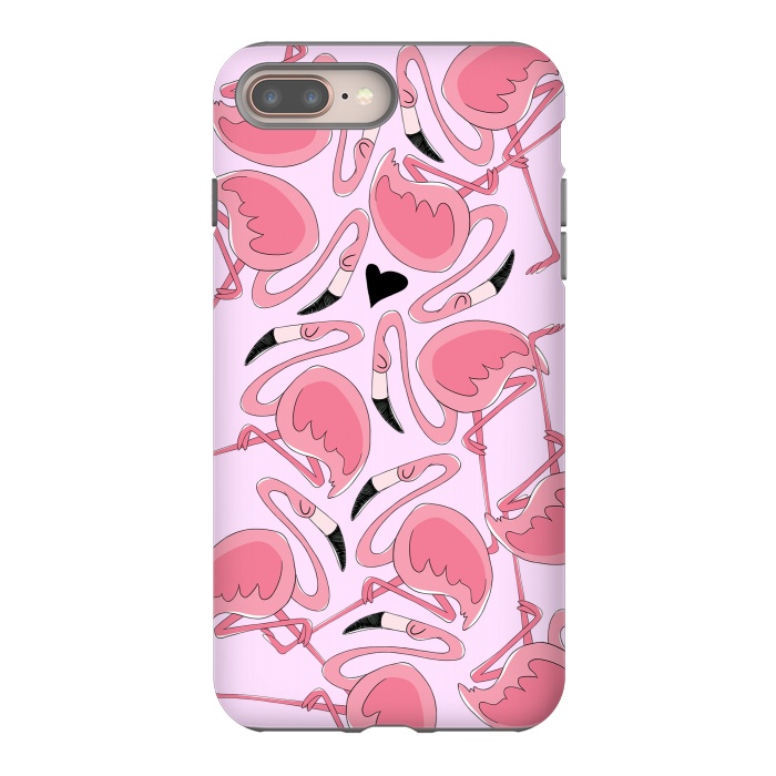 iPhone 7 plus StrongFit Flamingo Love by Alice De Marco