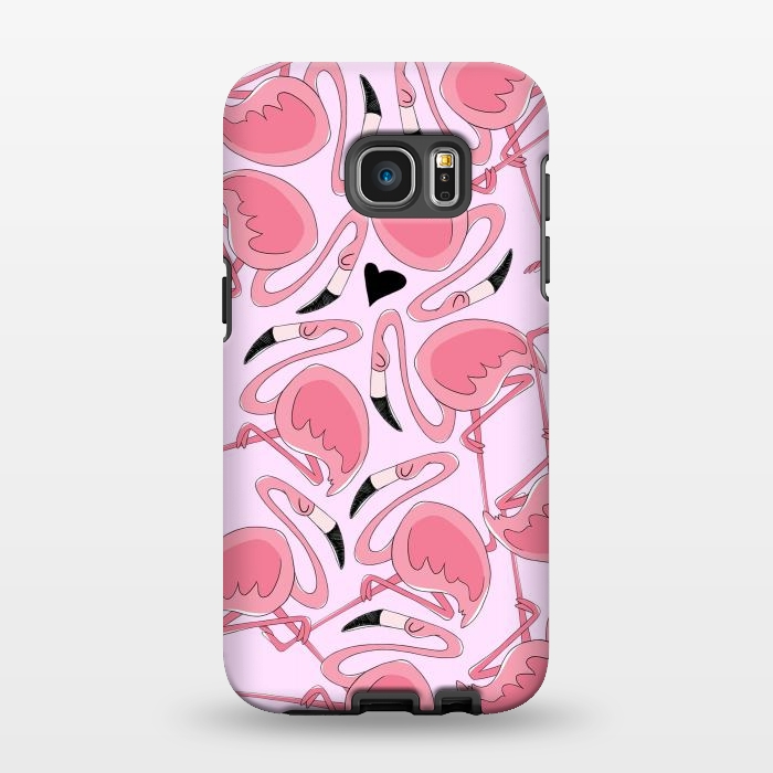 Galaxy S7 EDGE StrongFit Flamingo Love by Alice De Marco