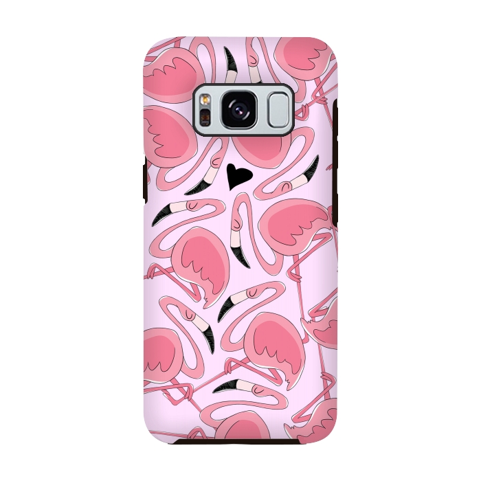 Galaxy S8 StrongFit Flamingo Love by Alice De Marco