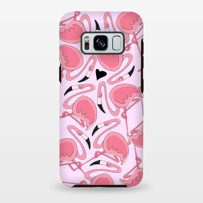 Galaxy S8 plus StrongFit Flamingo Love by Alice De Marco