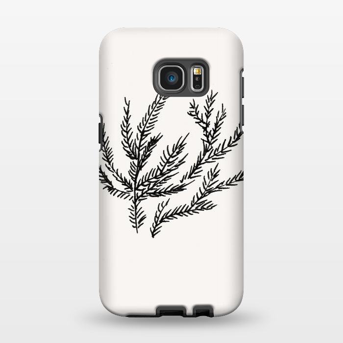 Galaxy S7 EDGE StrongFit Summer Coral Fern by Caitlin Workman