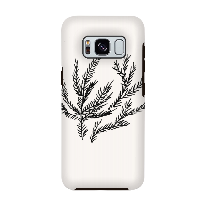 Galaxy S8 StrongFit Summer Coral Fern by Caitlin Workman