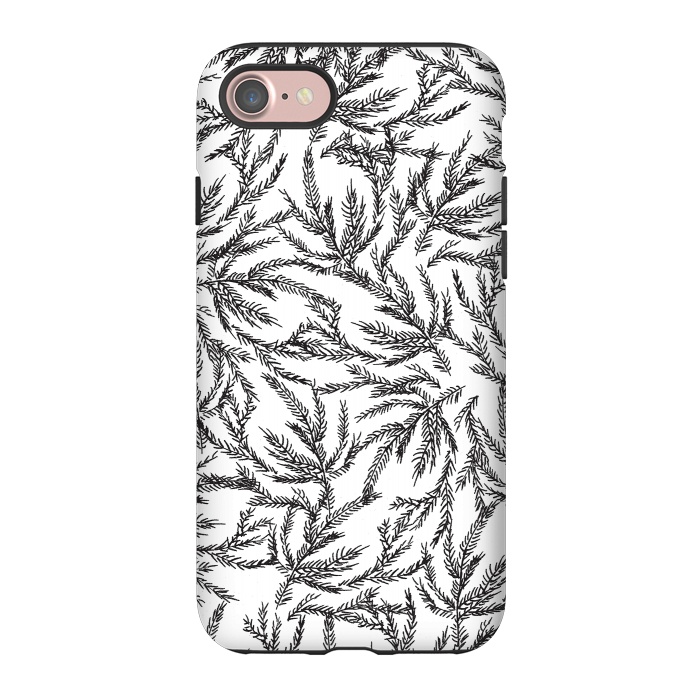 iPhone 7 StrongFit Black Coral Ferns by Caitlin Workman