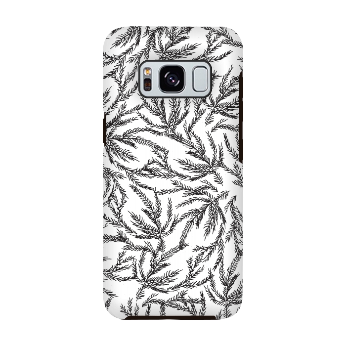 Galaxy S8 StrongFit Black Coral Ferns by Caitlin Workman