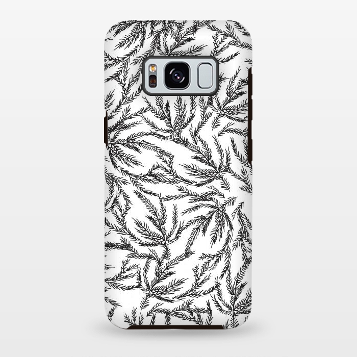 Galaxy S8 plus StrongFit Black Coral Ferns by Caitlin Workman