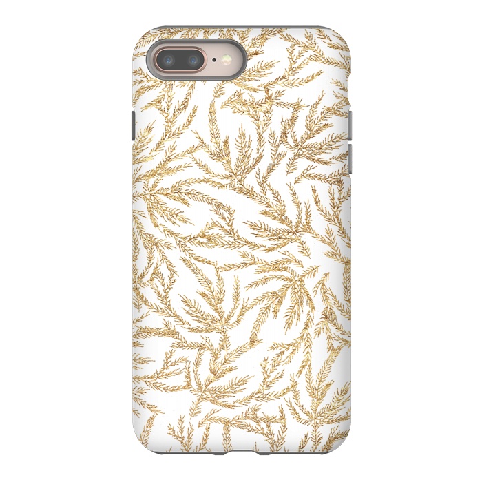 iPhone 7 plus StrongFit Gold Ferns by Caitlin Workman
