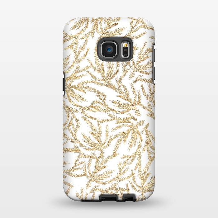 Galaxy S7 EDGE StrongFit Gold Ferns by Caitlin Workman