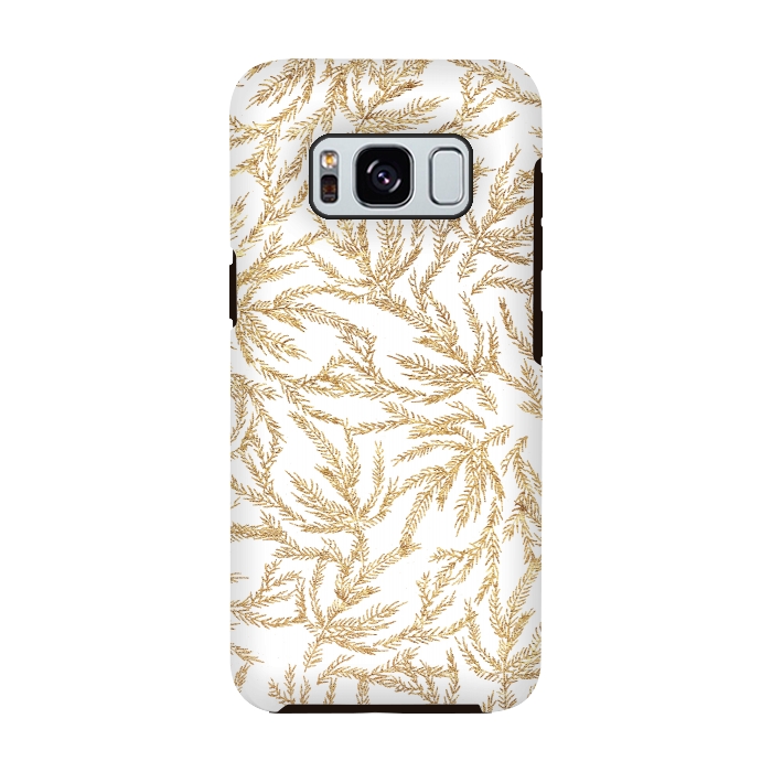 Galaxy S8 StrongFit Gold Ferns by Caitlin Workman
