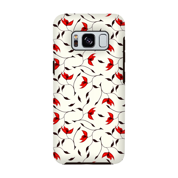 Galaxy S8 StrongFit Beautiful Strange Red Flowers Pattern by Boriana Giormova