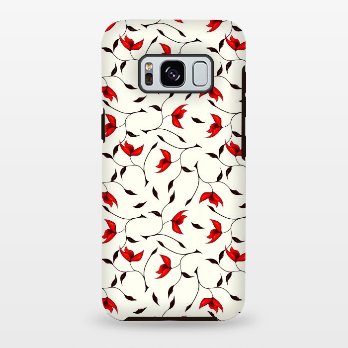 Galaxy S8 plus StrongFit Beautiful Strange Red Flowers Pattern by Boriana Giormova