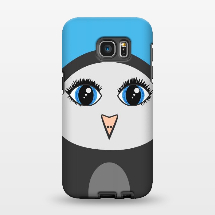 Galaxy S7 EDGE StrongFit Cute Cartoon Geometric Penguin Face by Boriana Giormova