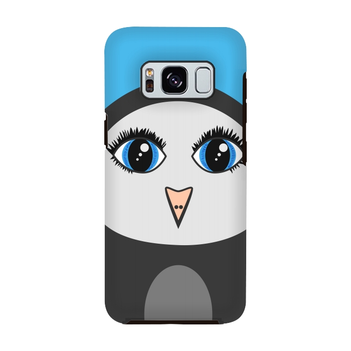 Galaxy S8 StrongFit Cute Cartoon Geometric Penguin Face by Boriana Giormova