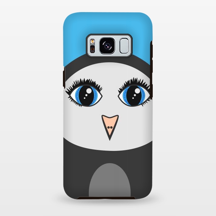 Galaxy S8 plus StrongFit Cute Cartoon Geometric Penguin Face by Boriana Giormova