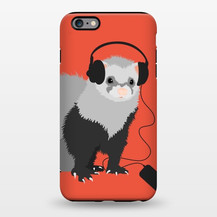 iPhone 6/6s plus StrongFit Funny Music Lover Ferret by Boriana Giormova