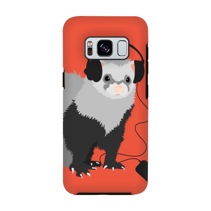 Galaxy S8 StrongFit Funny Music Lover Ferret by Boriana Giormova