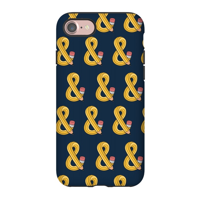 iPhone 7 StrongFit Ampersand pencil pattern by Coffee Man