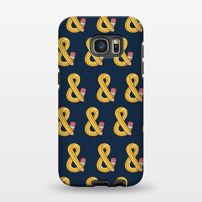 Galaxy S7 EDGE StrongFit Ampersand pencil pattern by Coffee Man
