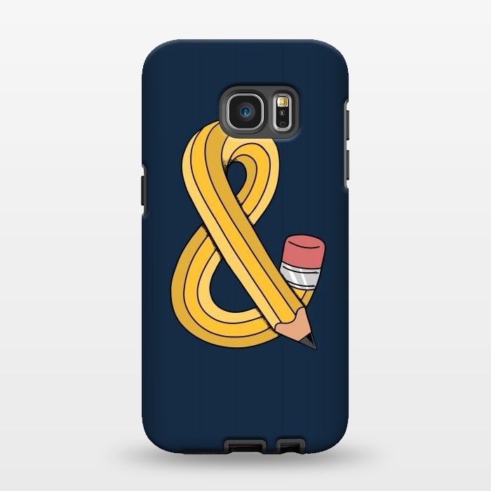 Galaxy S7 EDGE StrongFit Ampersand pencil blue by Coffee Man