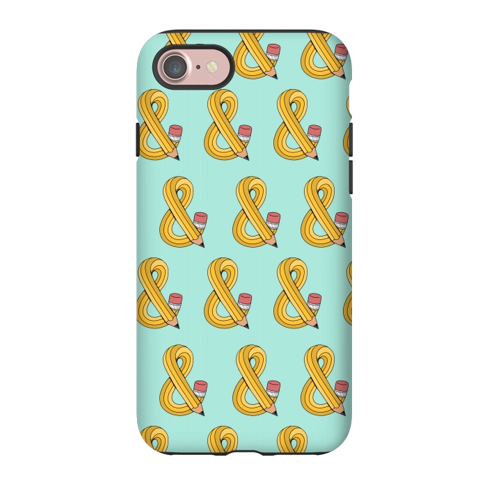 iPhone 7 StrongFit Ampersand Pencil Pattern Green by Coffee Man