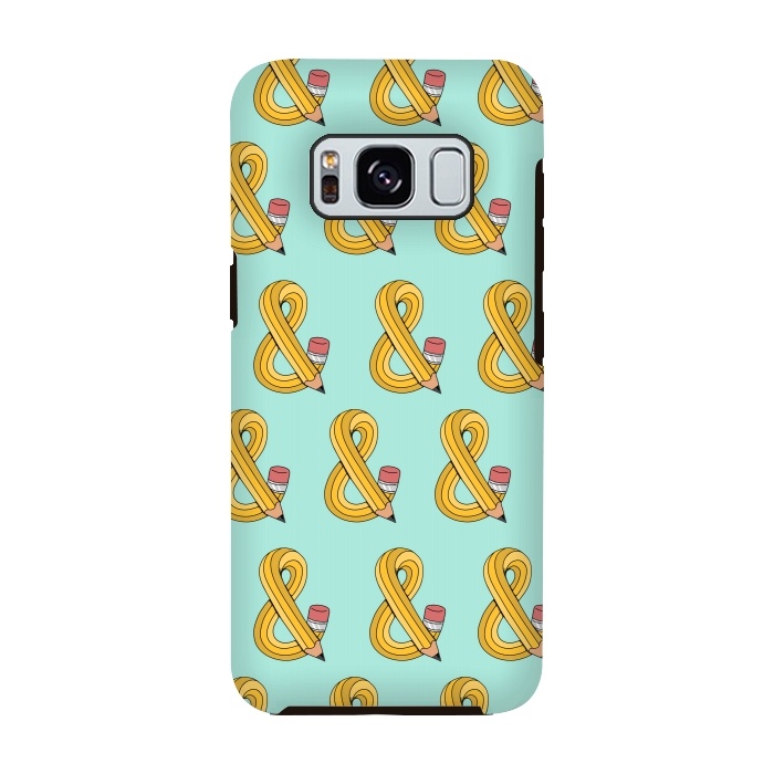 Galaxy S8 StrongFit Ampersand Pencil Pattern Green by Coffee Man