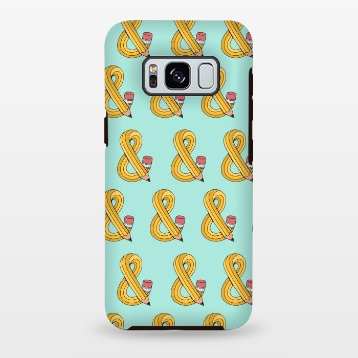 Galaxy S8 plus StrongFit Ampersand Pencil Pattern Green by Coffee Man