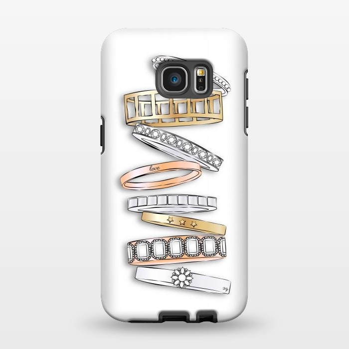Galaxy S7 EDGE StrongFit Stack of Brand Designer Bracelets by Martina