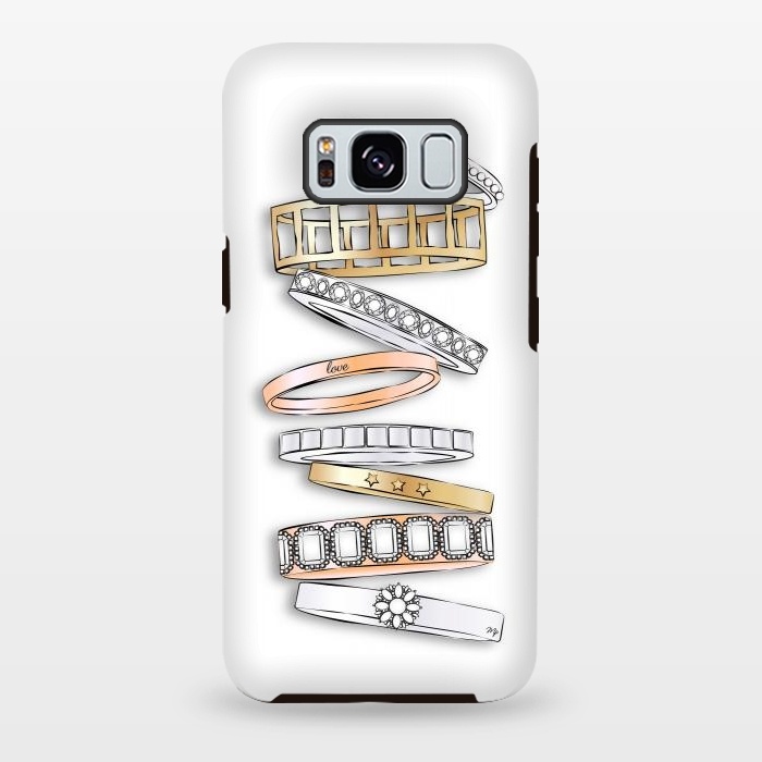 Galaxy S8 plus StrongFit Stack of Brand Designer Bracelets by Martina
