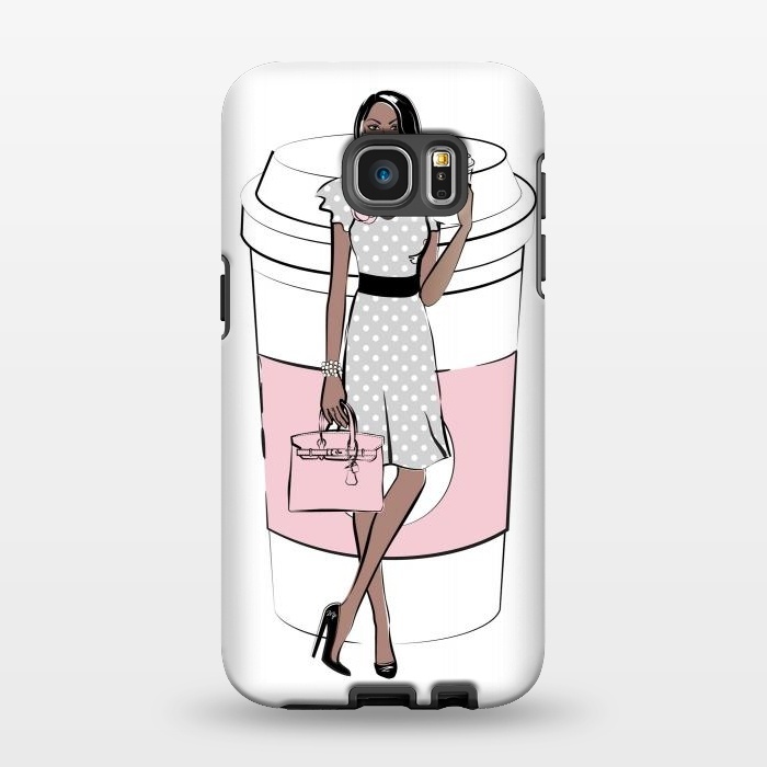 Galaxy S7 EDGE StrongFit Coffee Boss Babe Woman by Martina