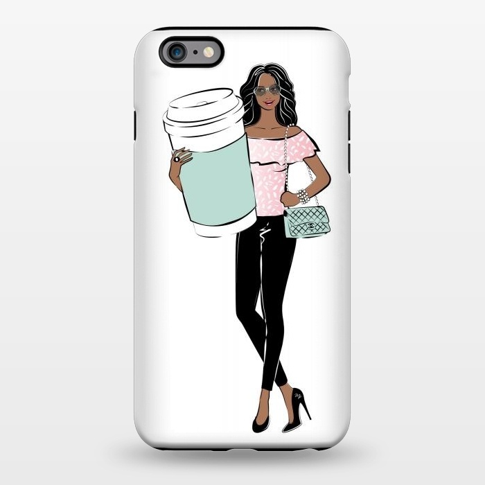 iPhone 6/6s plus StrongFit Girl with a big coffee cup by Martina